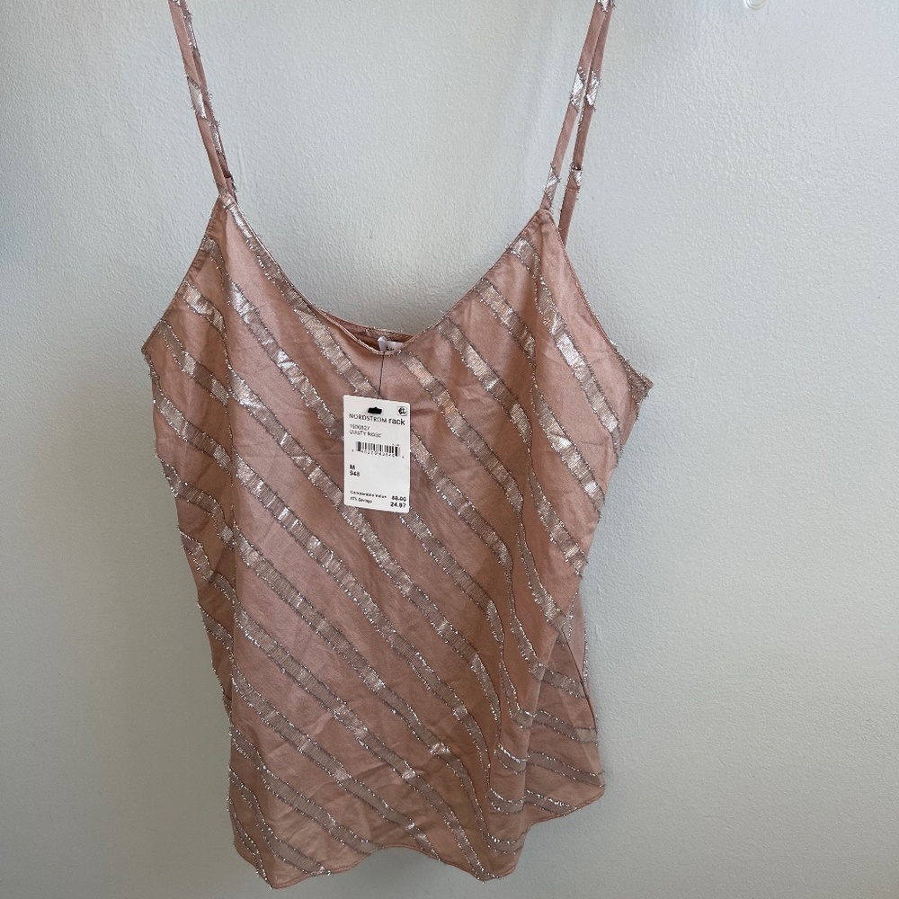 Tan/ silver tank top